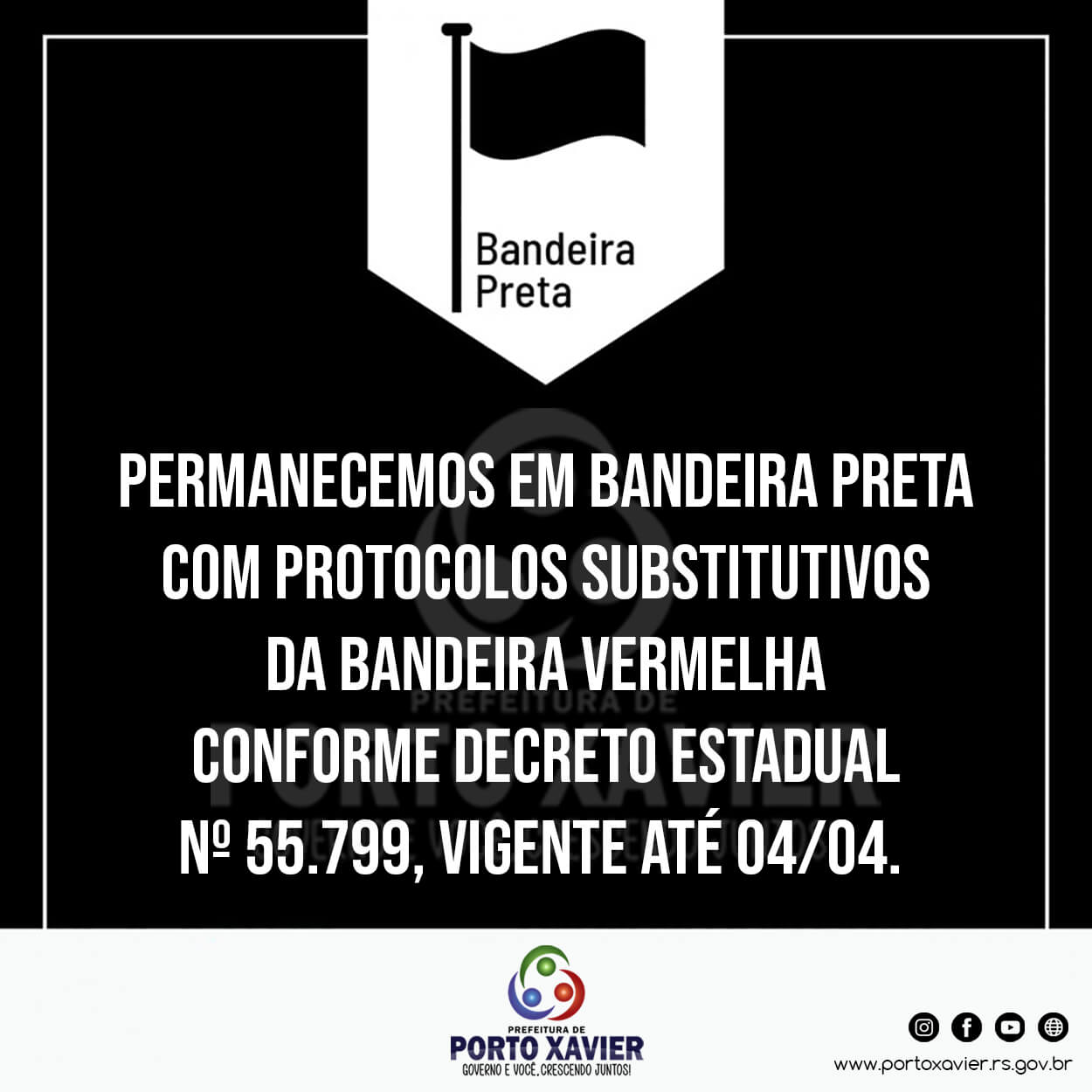 MUNICÍPIO CONTINUA EM BANDEIRA PRETA